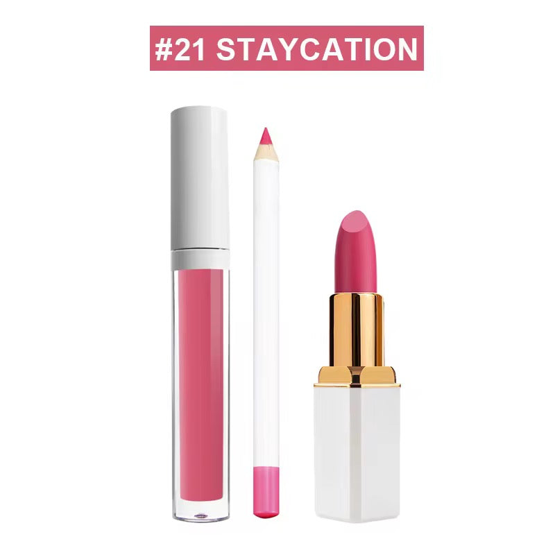BeMore Vegan Lip Set: Potlood, lipstick en lipgloss