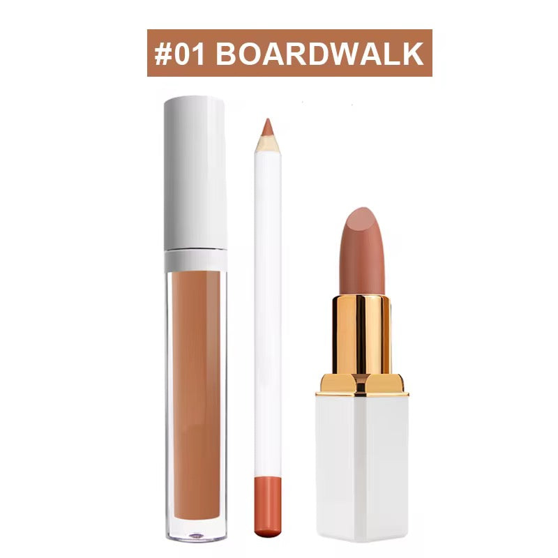 BeMore Vegan Lip Set: Potlood, lipstick en lipgloss