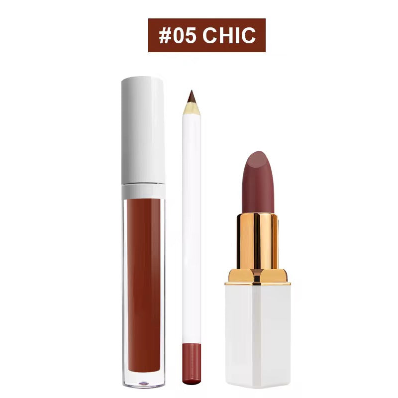 BeMore Vegan Lip Set: Potlood, lipstick en lipgloss