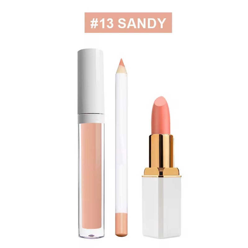 BeMore Vegan Lip Set: Potlood, lipstick en lipgloss