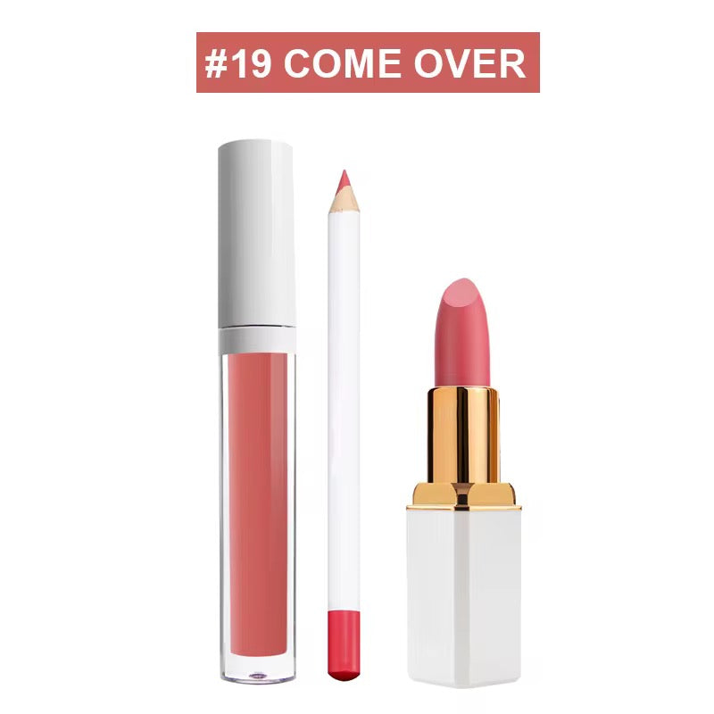 BeMore Vegan Lip Set: Potlood, lipstick en lipgloss