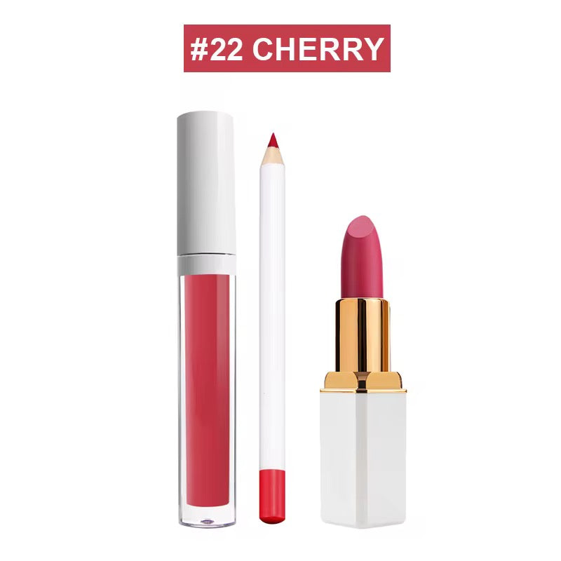 BeMore Vegan Lip Set: Potlood, lipstick en lipgloss