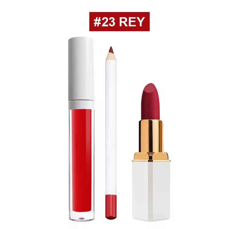 BeMore Vegan Lip Set: Potlood, lipstick en lipgloss